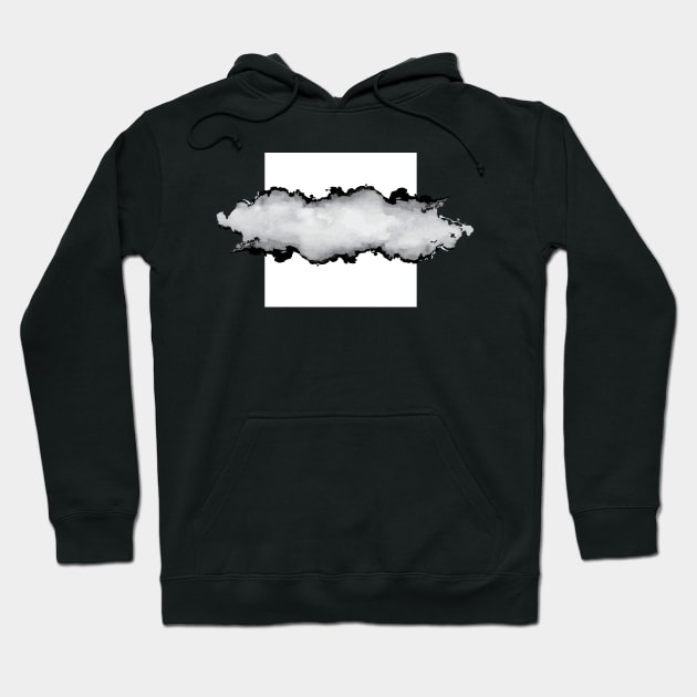 White Gray and Black Graphic Cloud Effect Hoodie by fivemmPaper